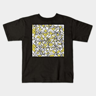 Yellow 80s Memphis Shards Abstract Postmodern Pattern Kids T-Shirt